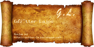 Götter Lajos névjegykártya